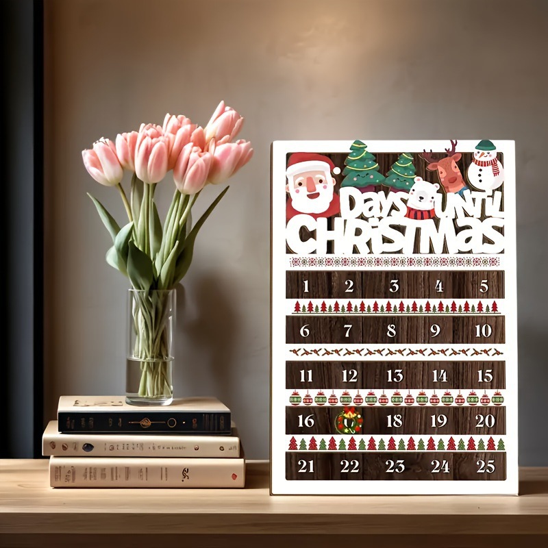 Piece Holiday Wooden Christmas Countdown Calendar Classic Ha