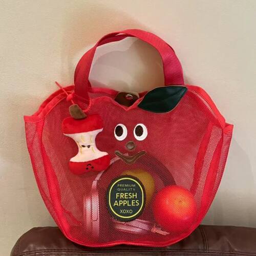 Cute Apple Mesh Handbag Niche Fruit-shaped Shoulder Bag Ligh