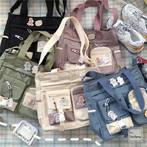Waterproof Canvas Women Handbags Shoulder Bag Nylon Ladies M