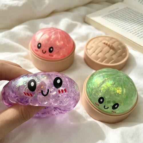 In Stock 4pcs Glitter Dumpling Glitter Dumpling Squishy with