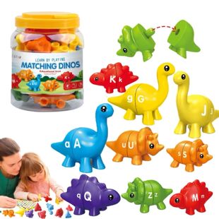 Dino Literacy Lab - 26-Piece Bilingual Alphabet Matching Set