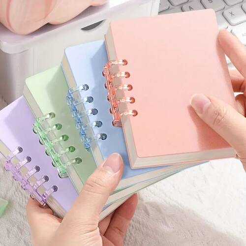 80pcs Portable Pocket A7 Loose Leaf Notepad Retro Cartoon Ra