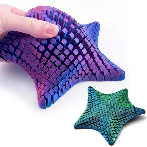 3D Printed Squishy Starfish Flexibat Fidget Desk Toy - Fun S