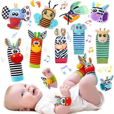 Baby Wrist Rattles Socks Newborn Animal Socks Infants Foot F
