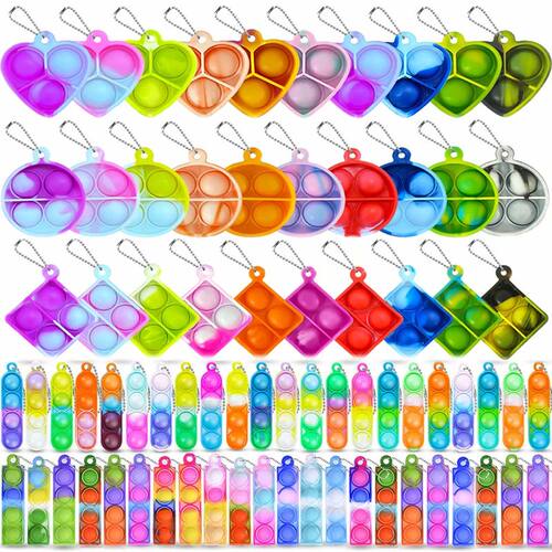 20pcs Mini Pop Keychain Sensory Fidgets Toy Pendants for Kid