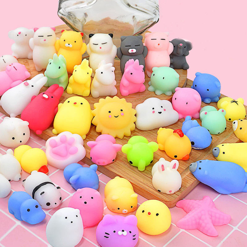 50-5PCS Kawaii Squishies Mochi Anima Squishy Toys For Kids A