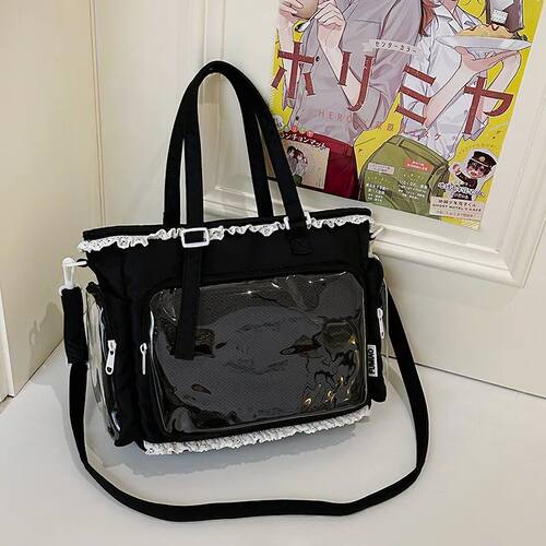 Cute Bow Tote Bag  JK Sweet Anime Shoulder Ita Bag Transpare