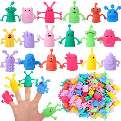 10/20PCS Cute Monster Finger Topper Toys Soft Rubber Stretch