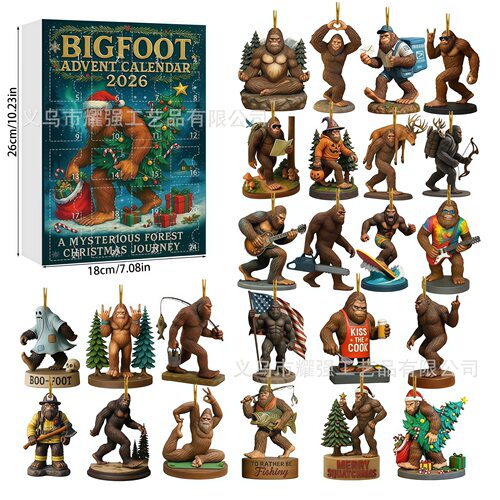 Christmas Coming Calendar Blind Box Bigfoot Adventure Travel