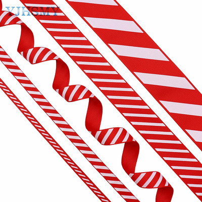 Christmas Ribbon Red White Stripes 5 Yards, Red White Candy