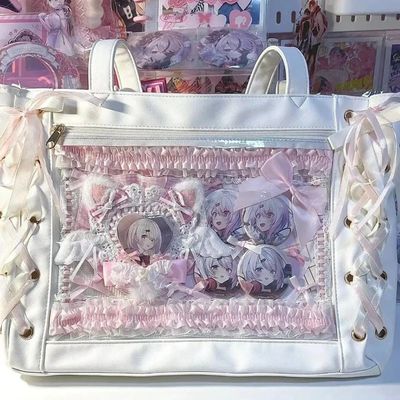 Y2K  Kawaii Girls Itabag Soft PU Leather Shoulder Bag Large-