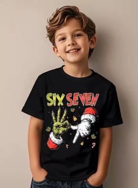 Fun Six Seven 6 7 Meme Design T-Shirt for Kids Chaotic Humor