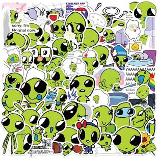 Alien Stickers Phone 52pcs Guitar Scrapbook Green for DIY
