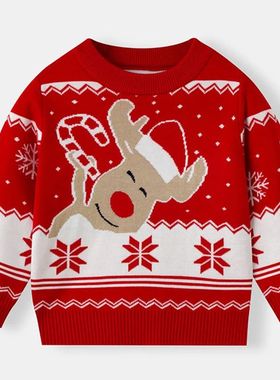 Xmas New Children Sweater Kids Warm Thicken Knitted Clothing