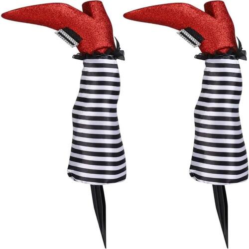 Halloween Evil Witch Legs Decoration Upside Down Wicked Wiza