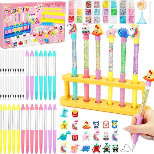 DIY Glitter Pen Making Kit Kids Craft Supplies 80+ Pieces Ha