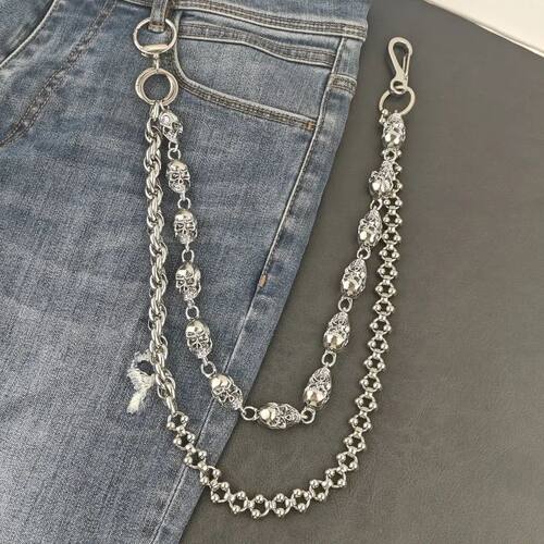 2025  Model Skull Pants Chain Stainless Steel Round Beads Co