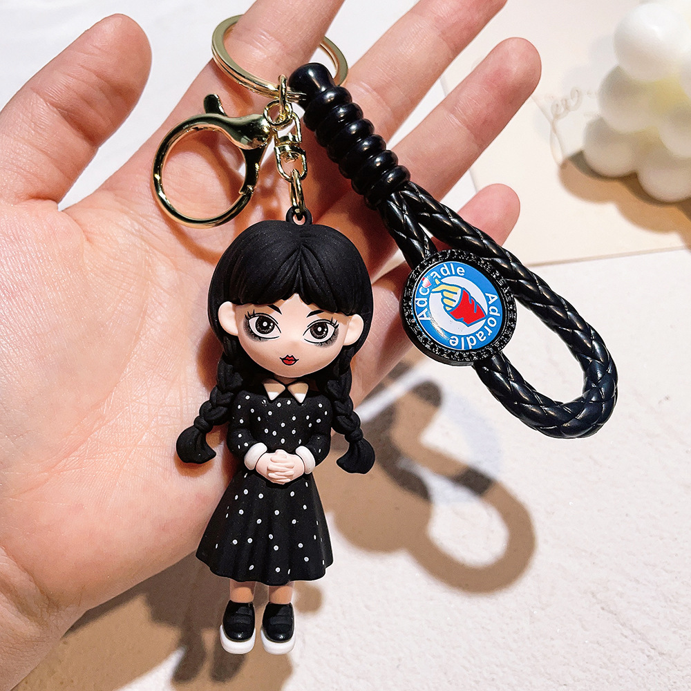 New Horror Wednesday Addams Keychain Addams Family Movie Rol