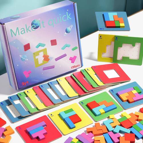 3D Puzzle Two-person Interactive Desktop Game Tangram Math T