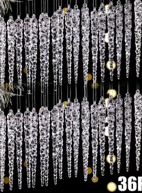 Transparent Acrylic Icicle Christmas Ornaments Xmas Tree Han