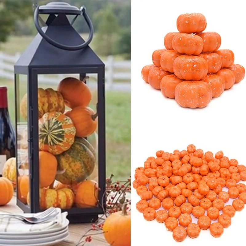 25Pcs Mini Artificial Pumpkin Fake Simulation Vegetabl Happy