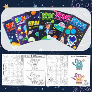 24 Pcs Space Mind Game Coloring Book Set Astronaut Cartoon P