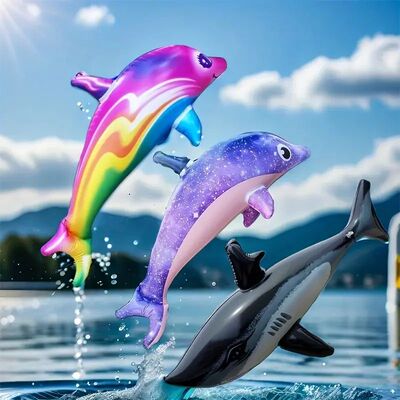 Inflatable dolph and sharks, pool party toys, inflatable mar
