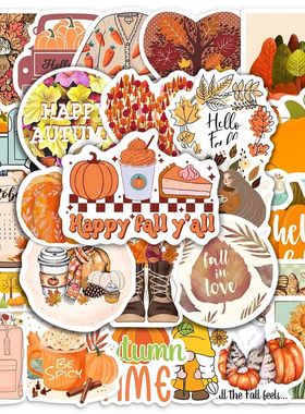 Autumn Stickers  Animals Leaves Pumpk Plants Clothes Decals