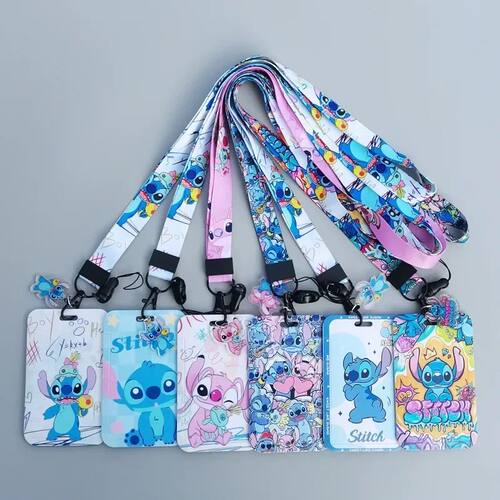 Hot Kawaii Anime PU Card Set Stitch Pink Angel Anime Printin