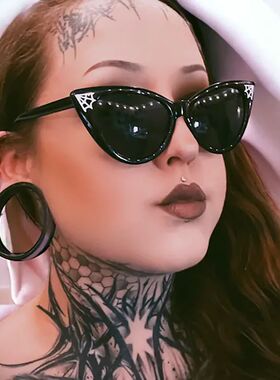 Sunglasses Cat Eye Spiderweb Sunglasses Gothic Accessories G