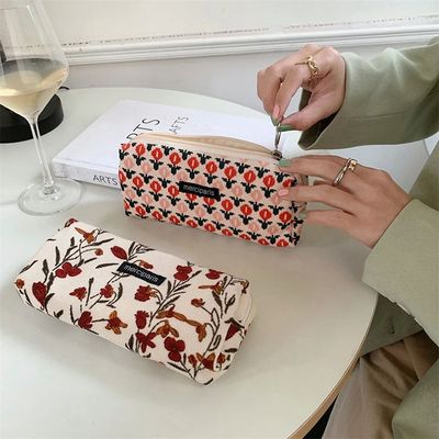 Pencil Case Retro Pencilcase Trousse Scolaire Corduroy Pen C