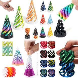 Spiral Pyramid 3d Printed Toys Three-dimensional Impossible