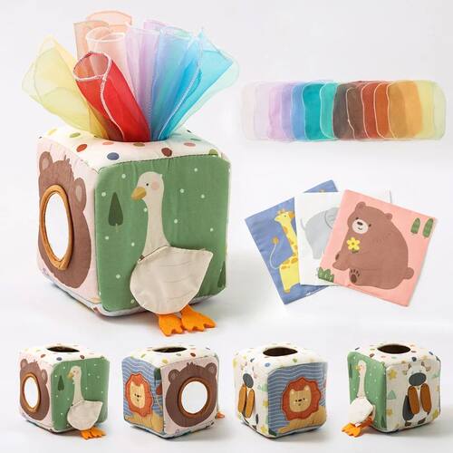 Montessori Toys Magic Cotton Animal Tissue Box Kids Finger E