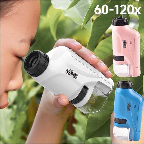 Kid Science Experiment Pocket Microscope with LED Light 60-1