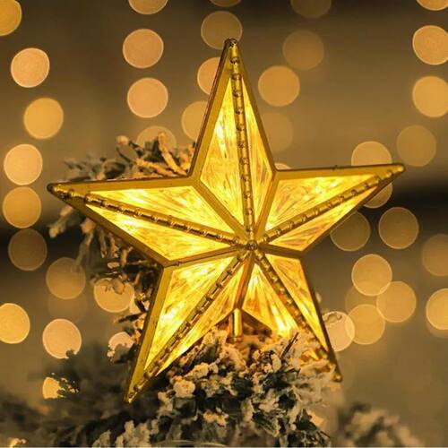 1Pc 16/20cm Christmas Tree Top Star Light LED Glowing Star L