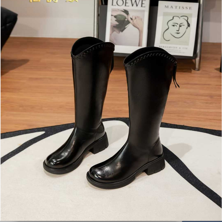 333526168秋季新款佰诗奴2025时尚简约百搭舒适显瘦长筒骑士靴女