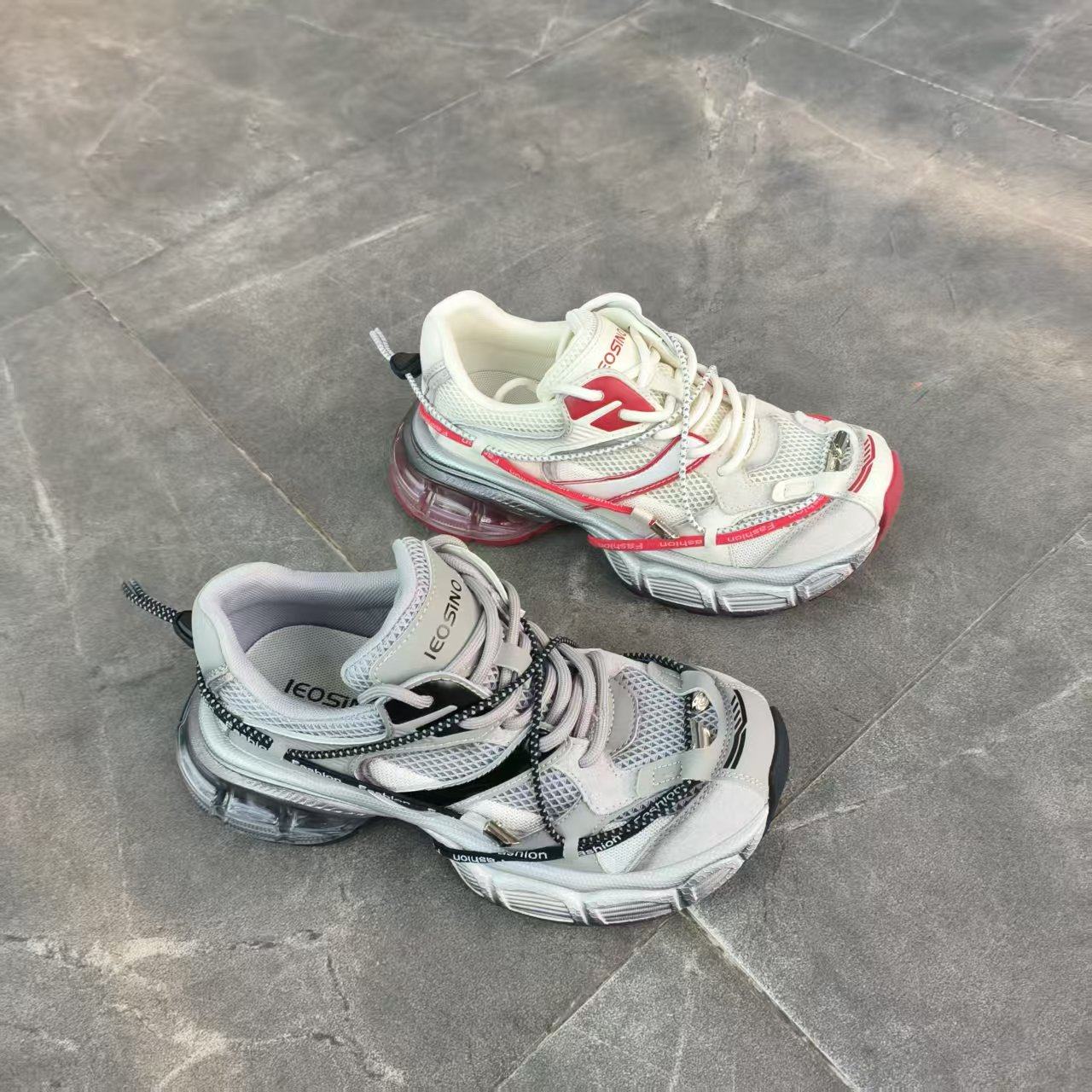 551642301佰诗奴早春新款2026年时尚双网舒适圆头休闲老爹鞋女鞋,女鞋,老爹鞋,淘宝优惠券,粉丝福利购,淘宝优惠卷