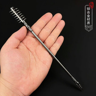 古代冷兵器长枪刀剑铁浮屠狼牙棒武器模型全金属摆件合金22CM玩具