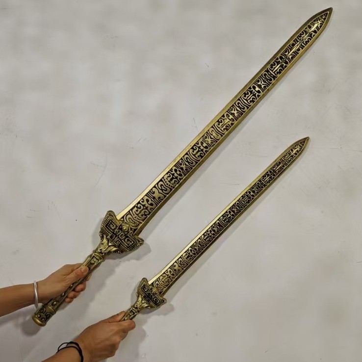 封神古代名剑冷兵器轩辕剑模型尉迟恭八尺钢鞭软胶一米大号道具