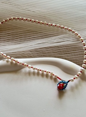 童趣草莓串珠天然淡水珍珠项链