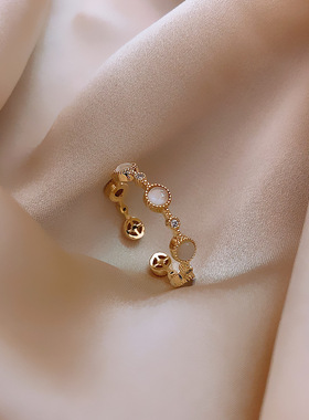 14K真金时尚个性可调节指环