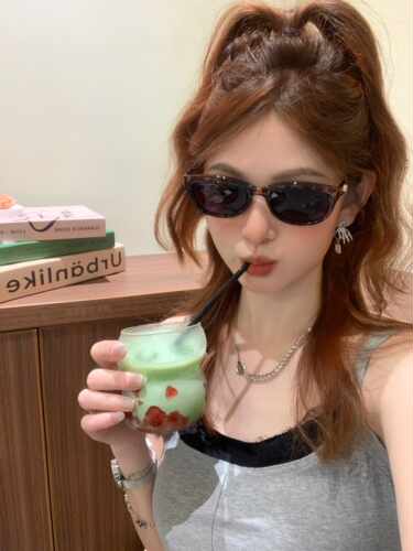 CDLM陈大刘芒 时髦豹纹偏光防紫外线猫眼墨镜方圆脸显脸小凹造型