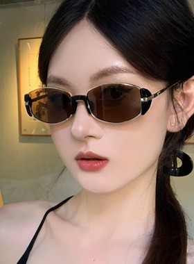 CDLM陈大刘芒 小棕镜海伦某乐摩登复古窄框方圆脸猫眼墨镜太阳镜