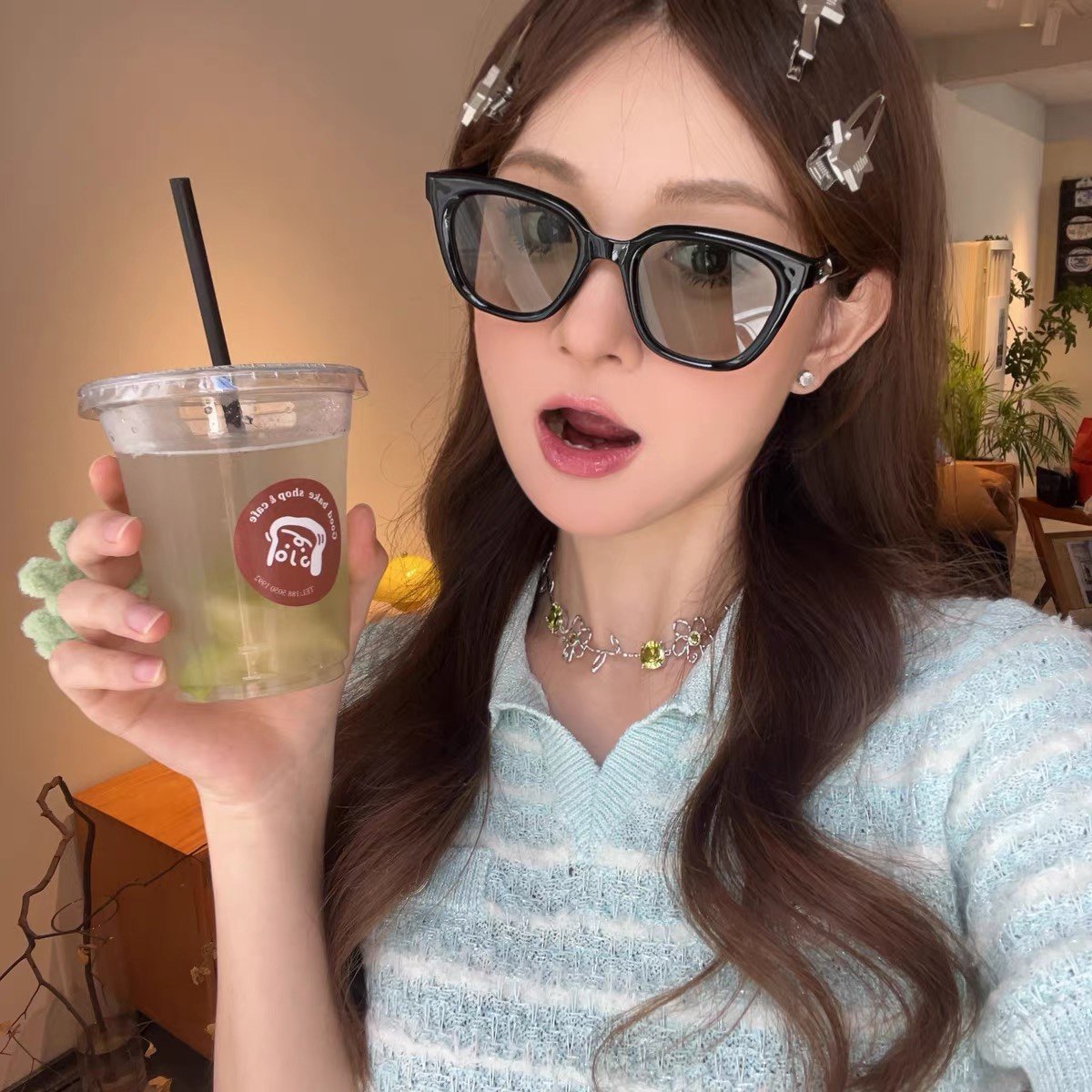 CDLM陈大刘芒 不挑脸型！显瘦墨镜女高级感镜腿星星防晒太阳眼镜