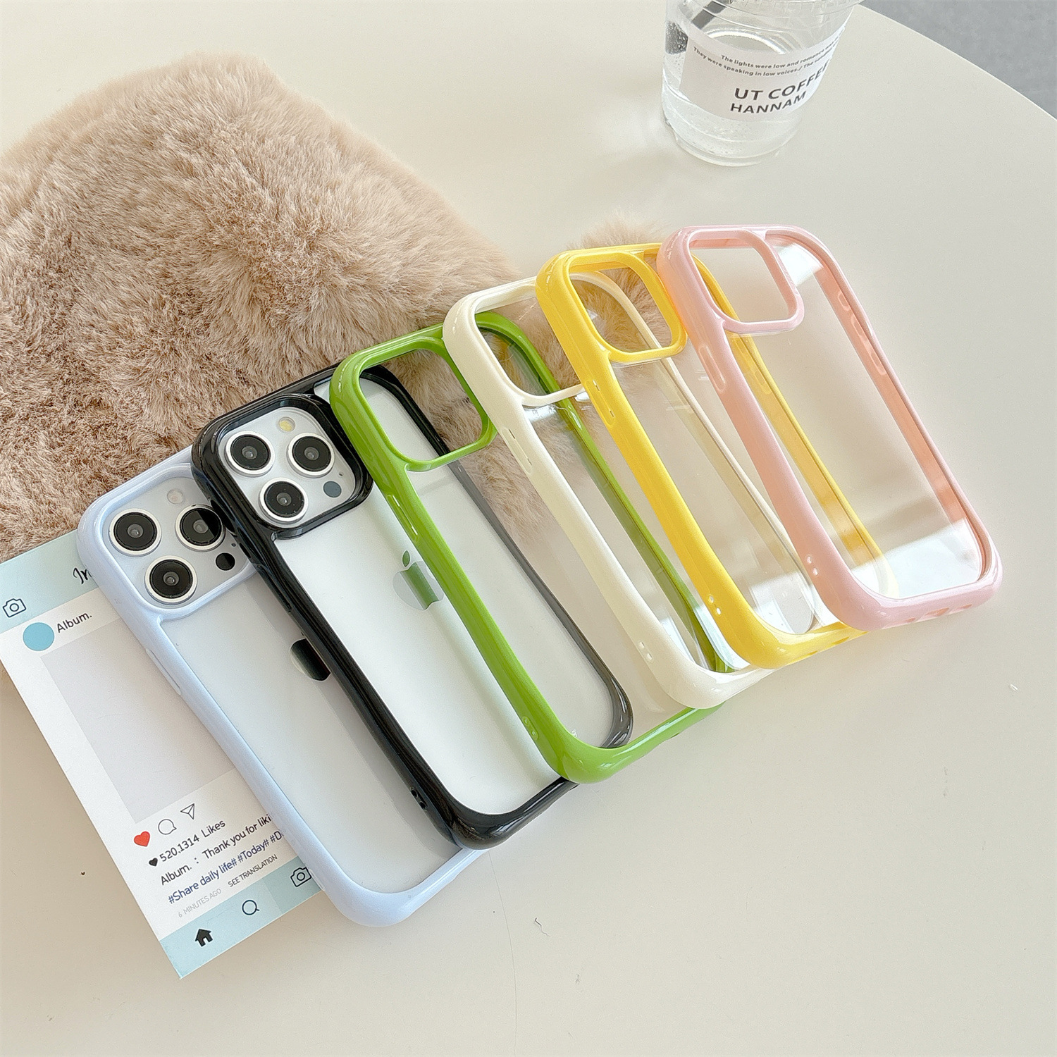 苹果手机壳新款夏日多巴胺适用苹果16ProMax防摔保护套简约糖果色iPhone16手机壳15透明14凹槽13马卡龙女