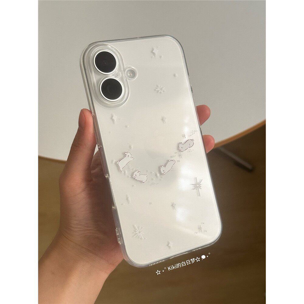 kiki白日梦原创手机壳星星兔子星空星色高透明适用苹果iphone17pro1514pro爱手机软壳小米华为小卡追星拍立得