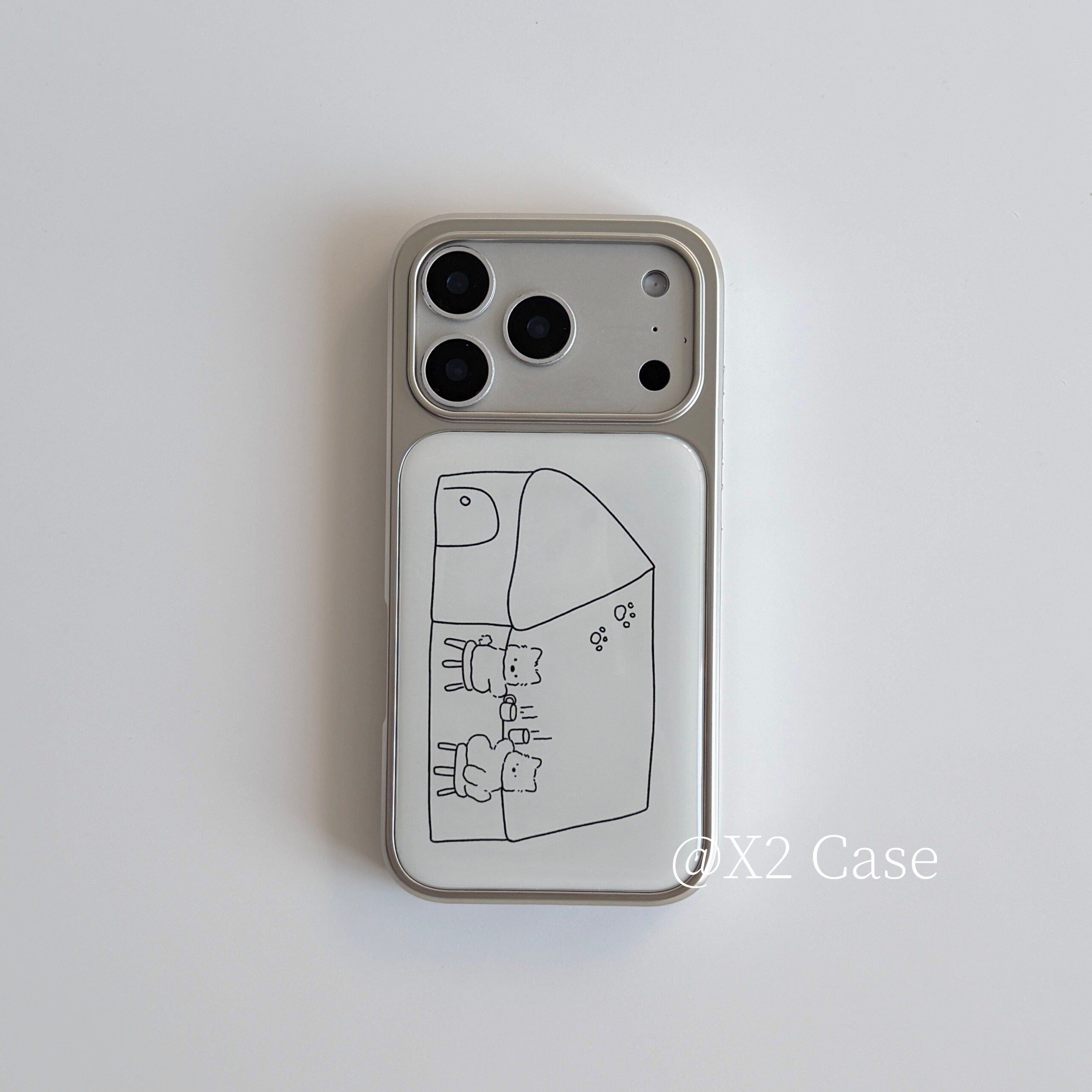 X2 Case韩系时髦小众简约白底线条线西高地小狗15pro适用17苹果16Pro Max手机壳iphone17pro新款14保护套全包