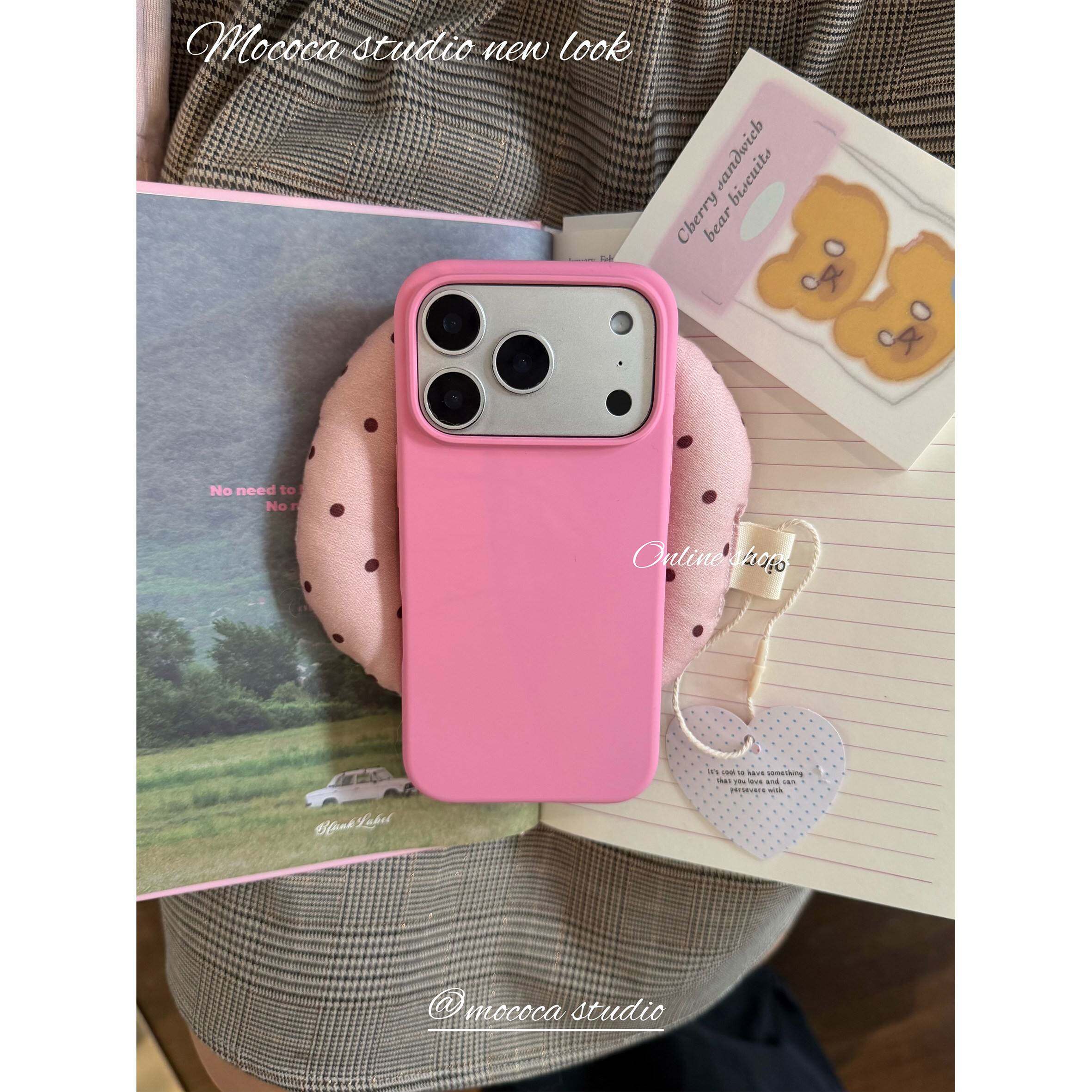 MOCOCA 蔷薇粉～17系列磁吸云感超薄无植绒～韩系ins风纯色液态硅胶全包防摔适用于苹果手机壳17promax16pro