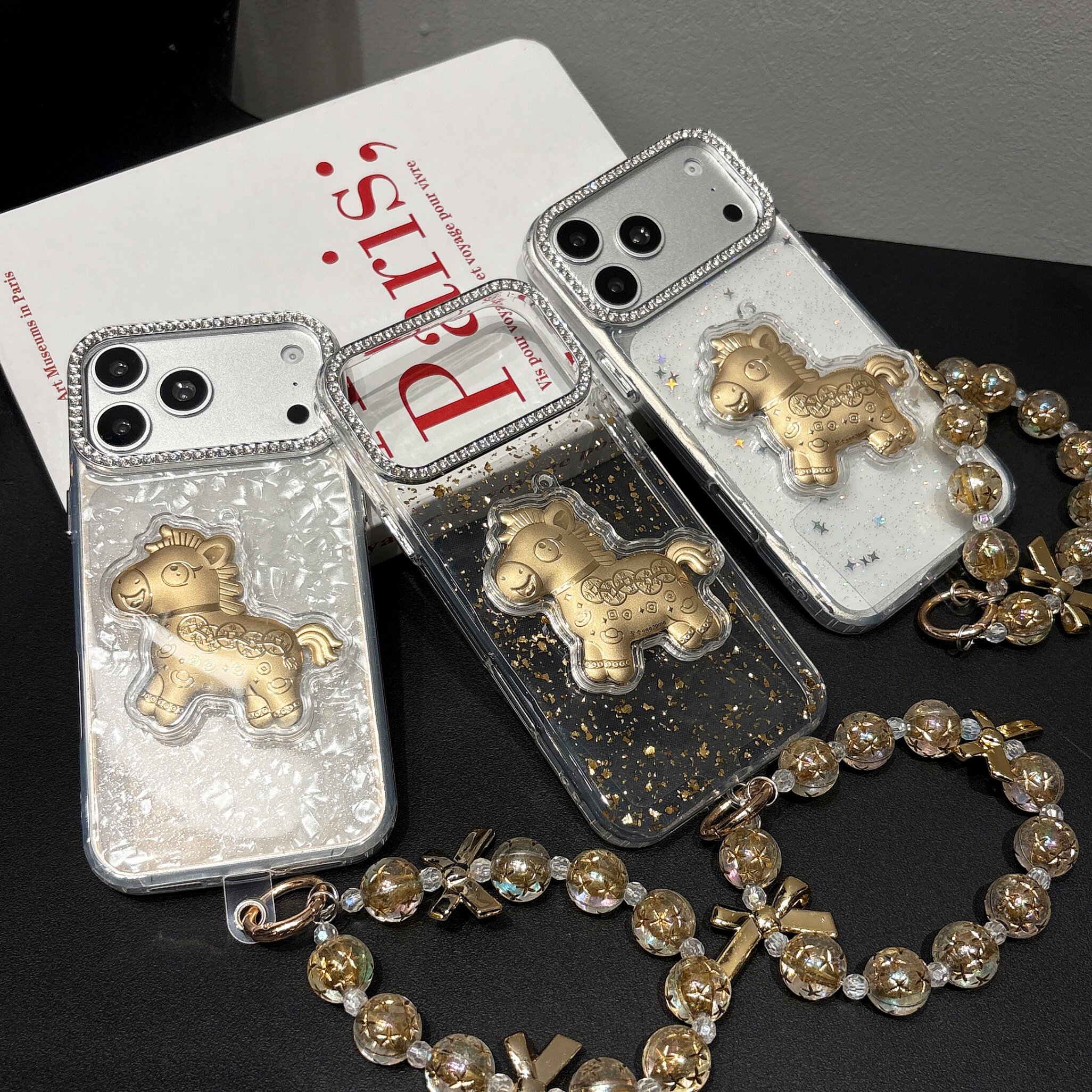 2026新款新年五帝钱马适用苹果17PROMAX保护套手机壳16PROMAX全包防摔12轻奢11女款12挂绳12/14新年款小众潮