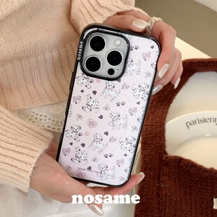 nosame原创斑点狗狗适用苹果17promax手机壳16pro/15promaxiPhone14黑边软胶贝贝壳ins